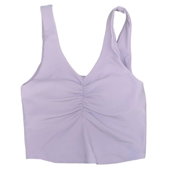 Wilo The Label Ruched Bra and Ribbed Leggings Set Lilac NEW - Picture 4 of 8